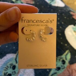 SOLD!!! Francesca’s sterling silver pearl earrings